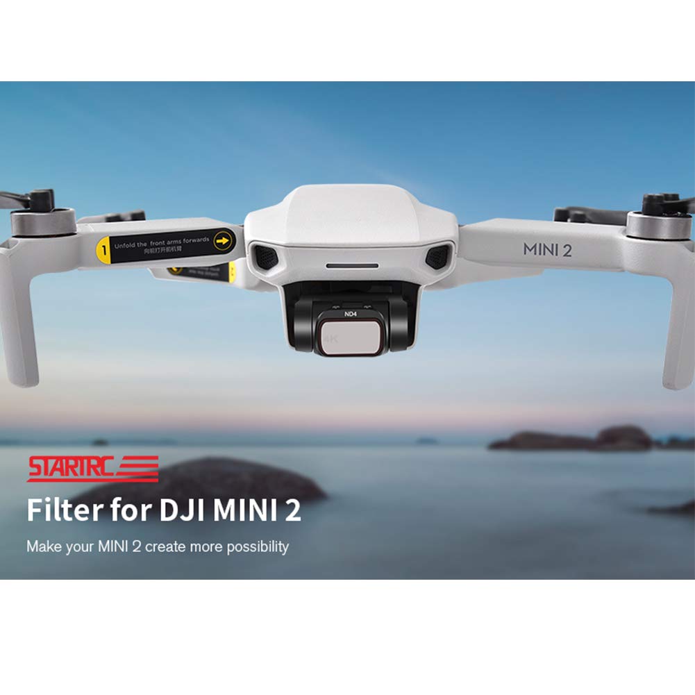JXE Juego de filtros ND/PL (4 unidades ND4PL+ ND8PL+ ND16PL+ND32PL) de liberación rápida de aleación de aluminio ajustables filtros de atenuación compatibles con DJI Mini 2 Drone