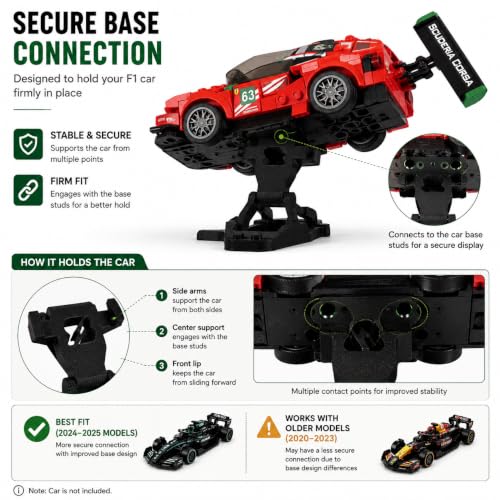 Image of 3 Pack Foldable Display Stand for Speed Champions F1 Building block Cars