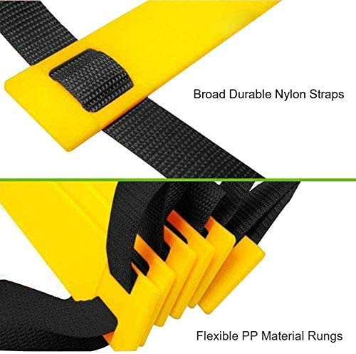 H&H 12 Rung Agility Ladder, Agility Training Ladder Speed Training Equipment with Carry Bag, Football Flexibility Training Jumping Ladder (Yellow) - Thumbnail 6