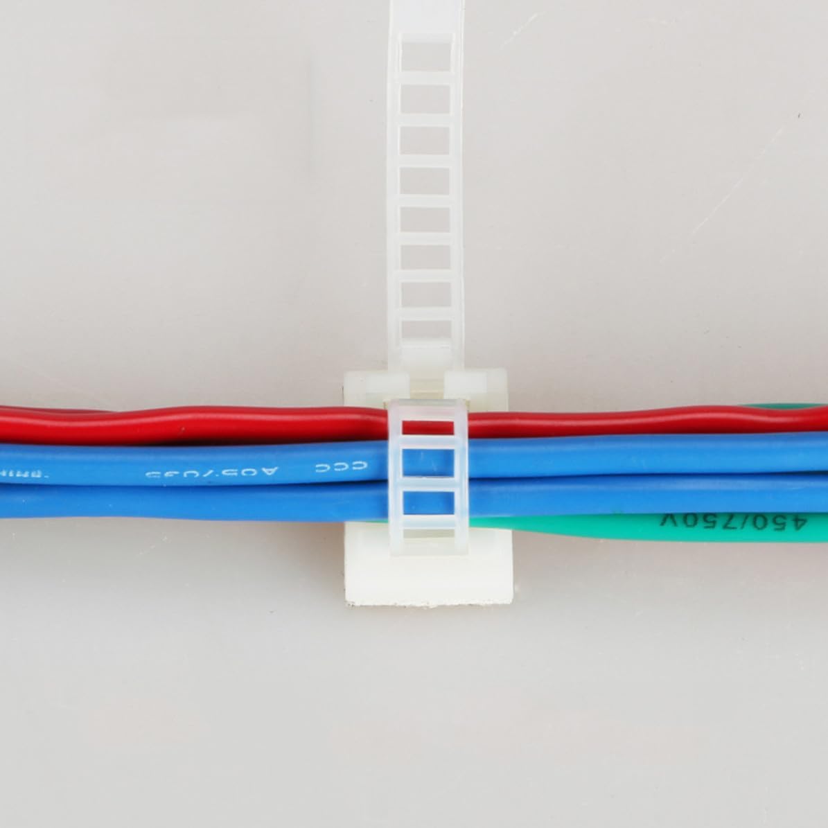 Adjustable Cable Ties Holder White with Self Adhesive Backing 50pcs image 4