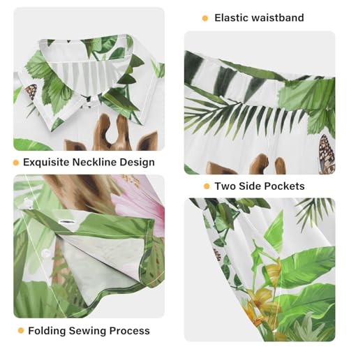 Image of visesunny Boy's 2 Pieces Shirt and Short Set Casual Shirts Short Sleeve Beach Shorts Summer Outfits for 3-10 Years Kids