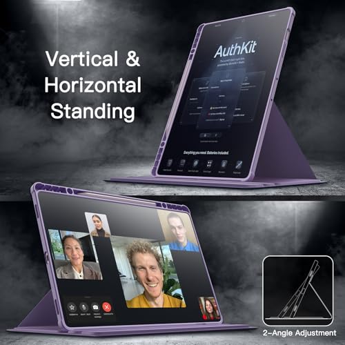Image of JETech Rotating Cover Case for Samsung Galaxy Tab S10+ 2024 /Tab S9 FE+ /S9+ 2023 12.4-Inch with S Pen Holder, 360 Degree Rotation Protective Stand Cover Clear Back, Auto Wake /Sleep (Lavender)