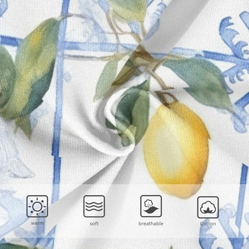 Toddler Girl Panties, Vintage Lemon Blue Girls' Cotton Brief Underwear, 2T–8 Years3