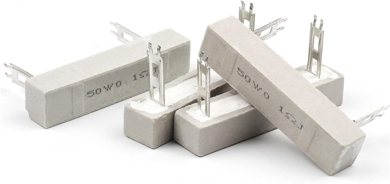 CAALO 5 50W Ceramic resistors 5% 0.1R~500R Ceramic Ceramic resistors 0.1R 0.15R 0.22R 0.25R 0.33R 0.47R 1R 1.5R 2.2R 1K 2K 3K ohms (Size : 50W 12R)