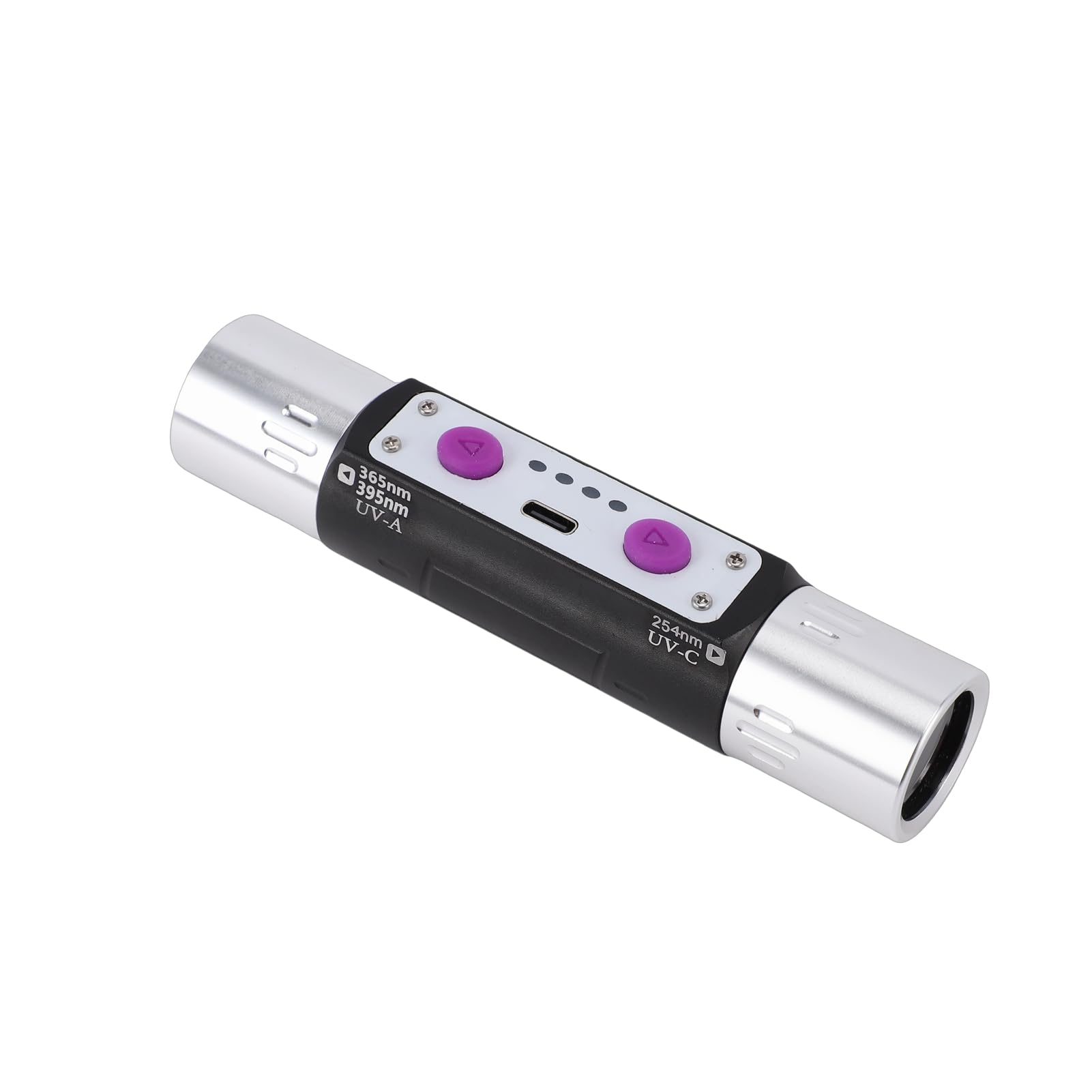 FILFEEL Lampe de Poche à Lumière Violette – Détecteur à Double Tête Rechargeable 3 W avec Longueurs d'onde 254 Nm + 365 Nm + 395 pour la Détection de Contrefaçon de Billets de Banque, l'évaluation,
