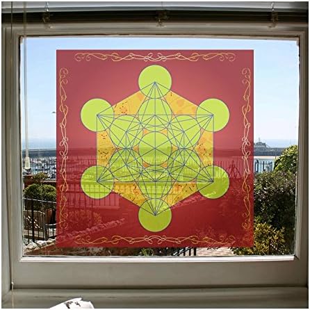 Divine Creation Sacred Geometry Spiritual Window Cling - Metatron's Cube (8x8inch)