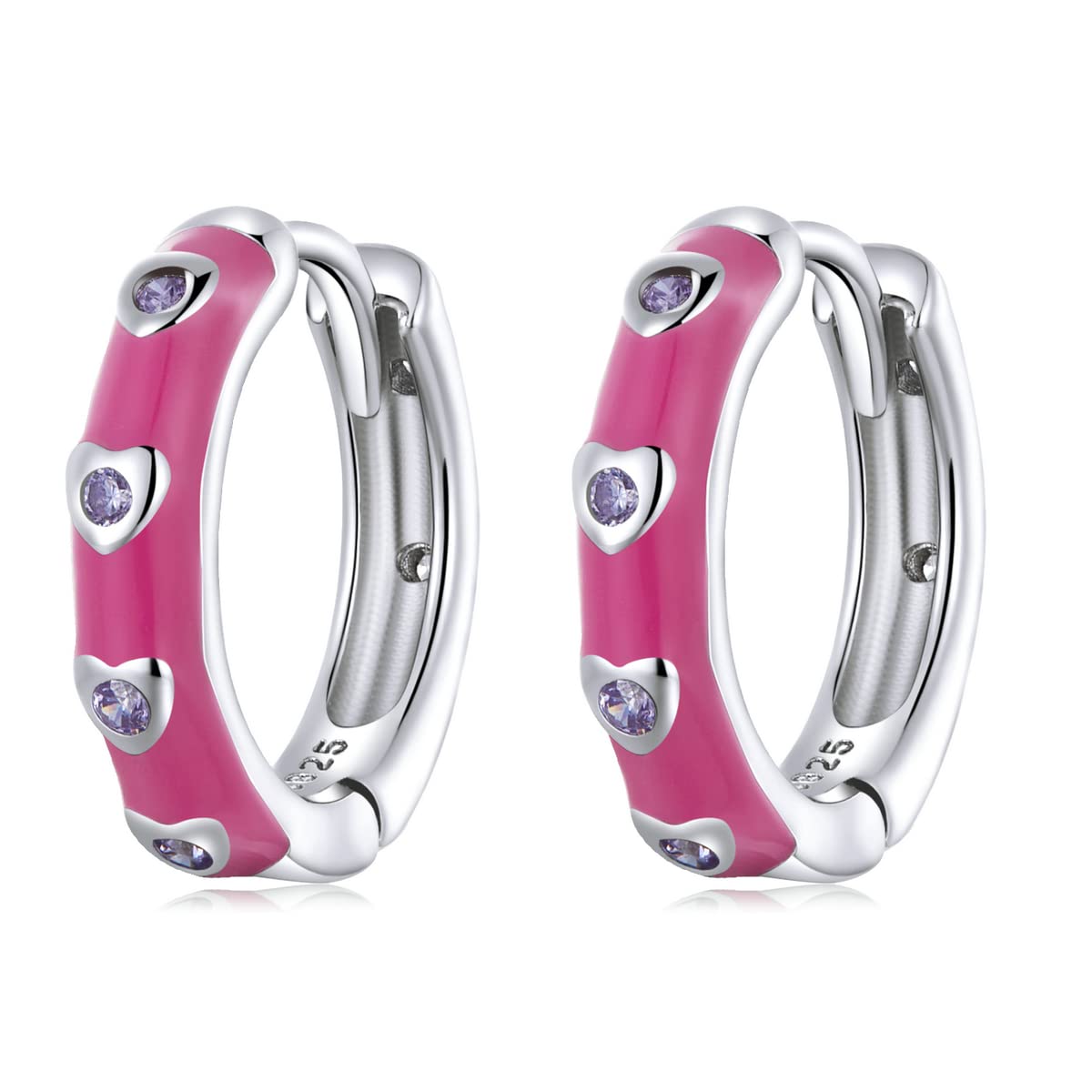 QHQQXN Fibbie per Orecchie semplici in Argento Sterling 925 per Orecchini da Donna in Platino Placcato