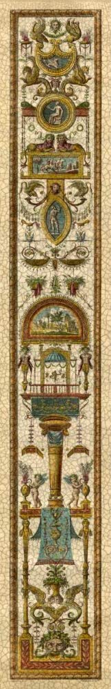 Bild auf gerollter Leinwand, Raffaello-Panel II Raffaello, modischer vertikaler Kunstdruck, verziert, dekorativ, Barock, Renaissance, A Leinwand, Kunstdruck, 70 x 11 cm
