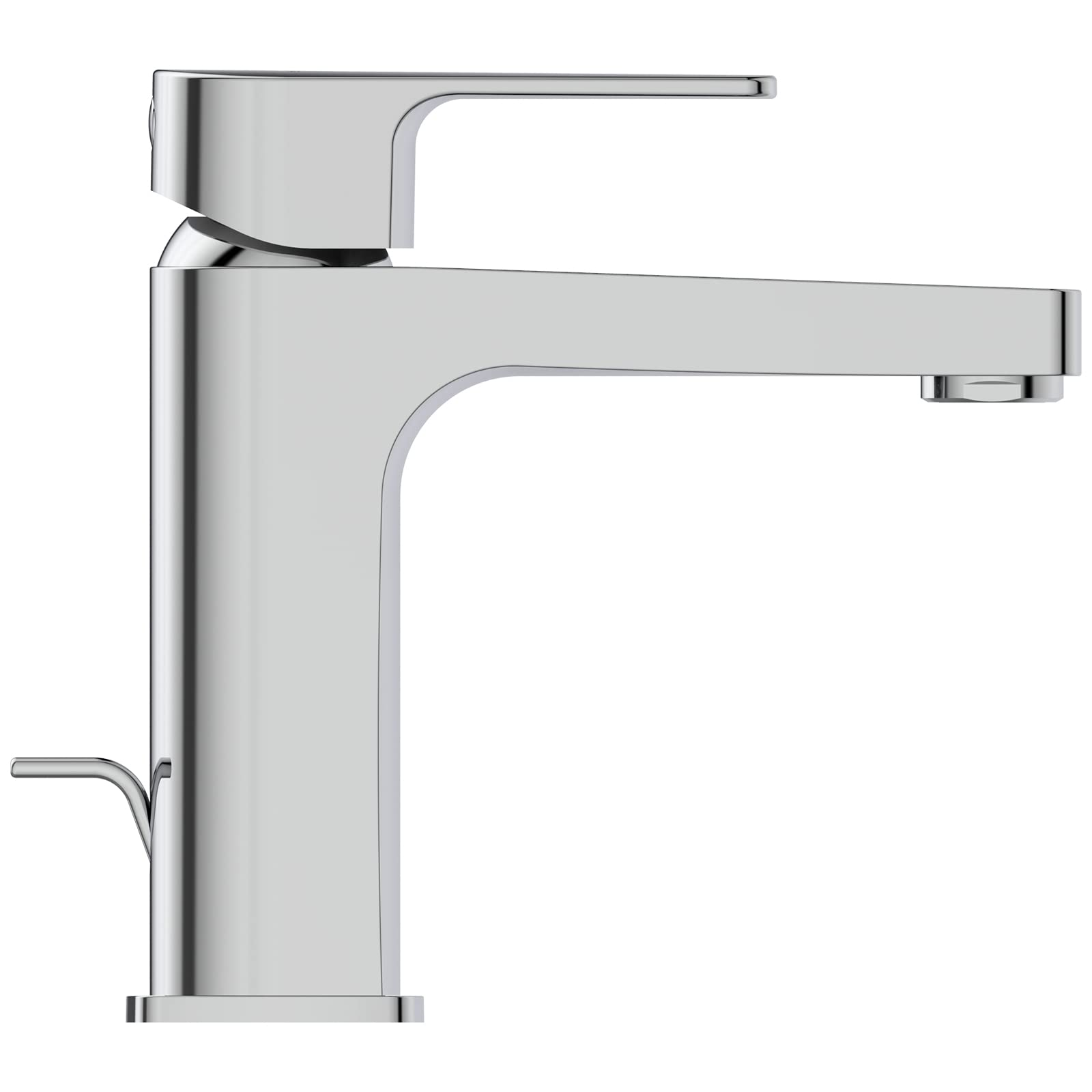 Ideal Standard BC686AA Cerafine D Waschtischarmatur Grande mit Ablauf, Bad-Wasserhahn mit Auslauf, Mischbatterie Waschbecken, Wassersparend, Chrom