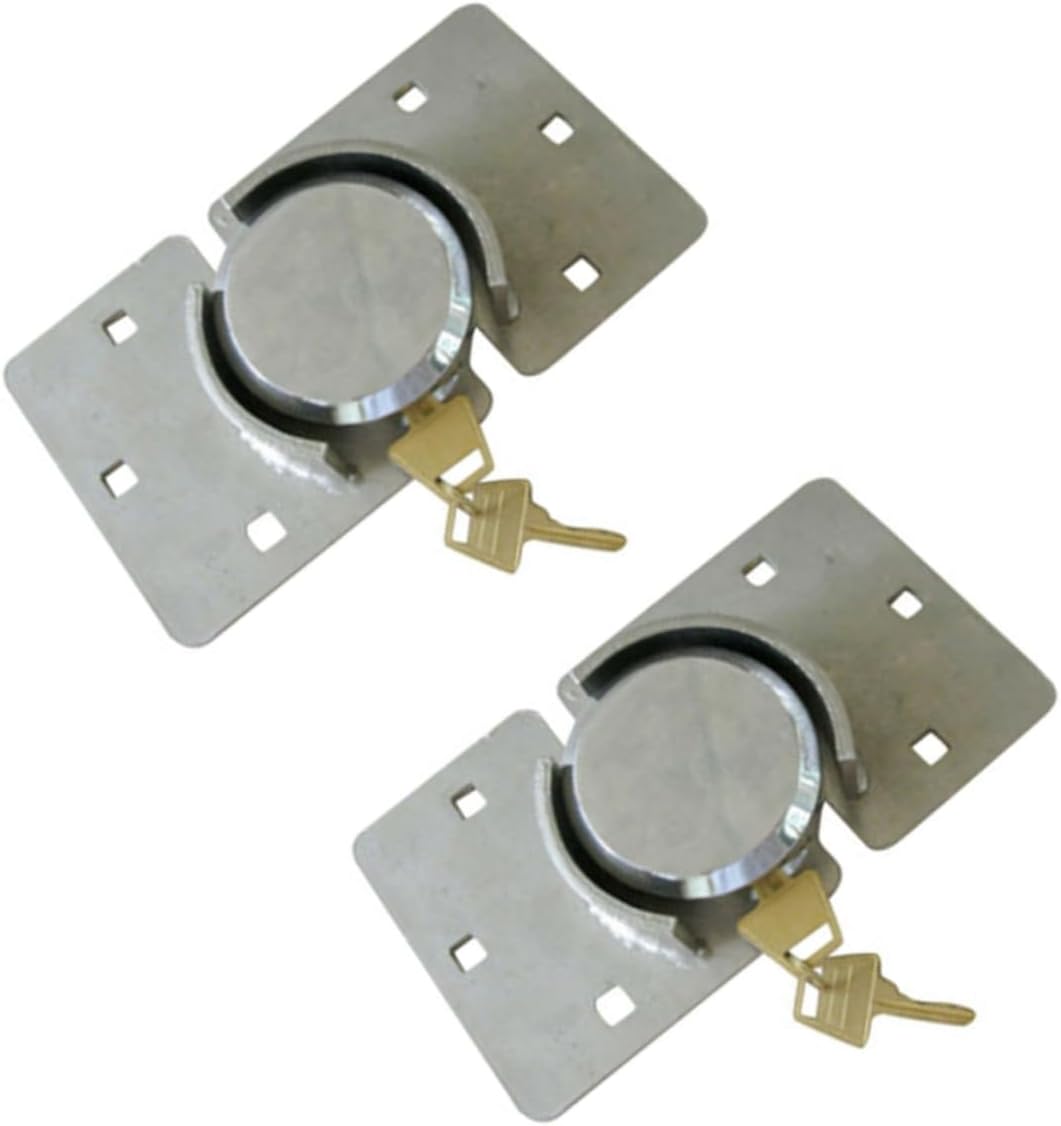 DOITOOL 2pcs -pry Round Steel Lock with Thick Nickel-Plated Base Rustproof Design for Home Security and Container