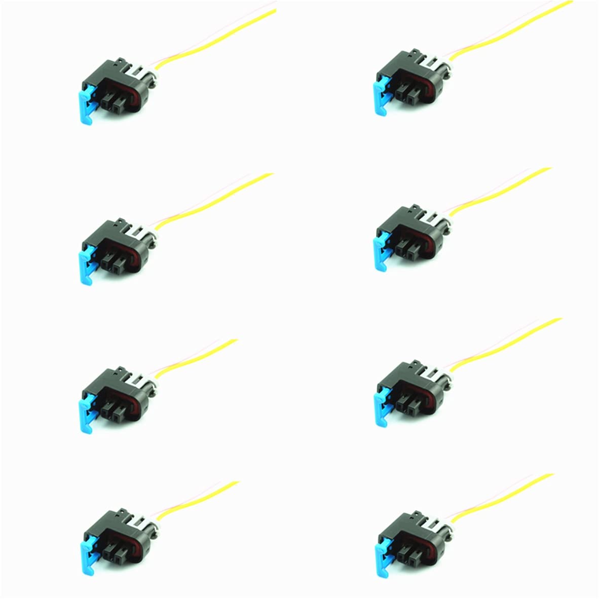 Set 8PCS Fuel Injectors Connector Plug Harness Pigtail Wire 42lbs/3Bar 25348180 Fits 2001-2006 Replacement for Chevrolet Silverado 2500 HD 8.1L
