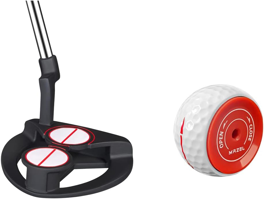 MAZEL Black Men Golf Putter with Blue Grip & Golf Putting Ball,Bundle of 2