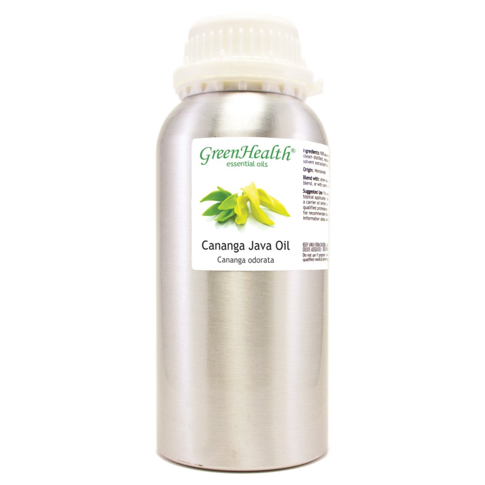 Cananga Java – 16 fl oz (473 ml) Aluminum Bottle w/Plug Cap – 100% Pure Essential Oil – GreenHealth