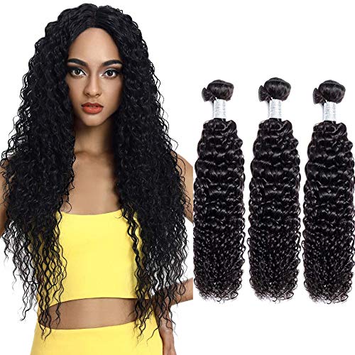 Brazilian Kinky Weave Hair Virgin Hair Kinky Curly Remy Brazillian 100% Human Hair Weave Jerry Curly Virgin Remy Human Hair Bundles Brown Human Hair Weave kinky curly 18 20 22 Inch NIUDINNG