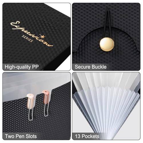 Sooez Pasta de arquivos expansível, organizador de arquivos sanfonado com 13 bolsos, pasta de arquiv