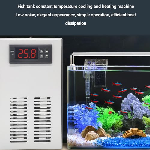 Walfront Enfriador de Acuario Control Inteligente de Temperatura Bajo Ruido para Tanque de Peces Hidropónicos