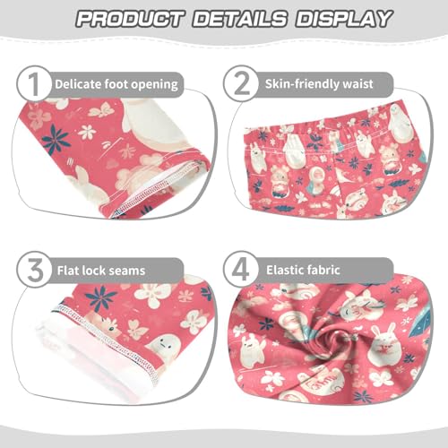 KLL Pink Glittering Little Girls Leggings Casual High Waisted Dance Pants Sports3