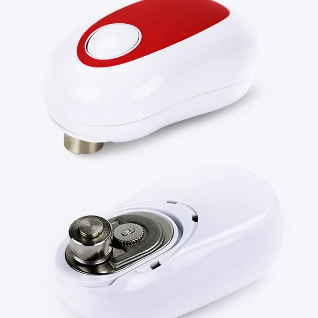 Ouvre Boite Ouvre-boîte électrique sans bords Sharp Outil de cuisine Ouvre-outil électrique Ouvre Boite De Conserve (Color : White and red)