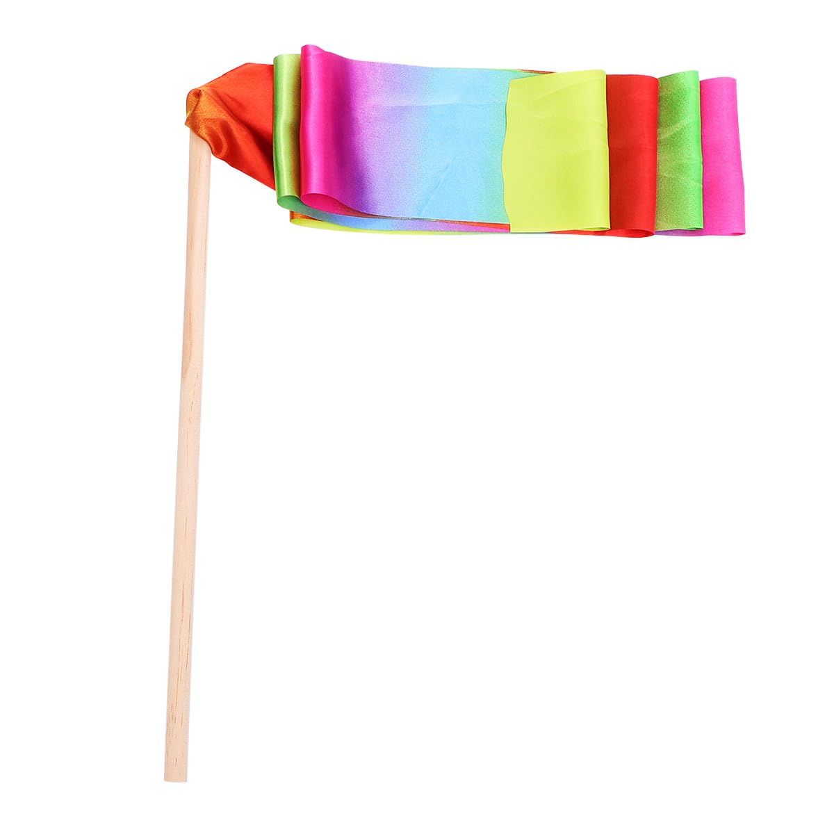 Abaodam 2pcs Gymnastics Dance Ribbons with Wooden Handle, Satin Material Twirling Rod Ribbons, Comfortable to Grip and Nonslip, for Birthday Party and Festival Decoration