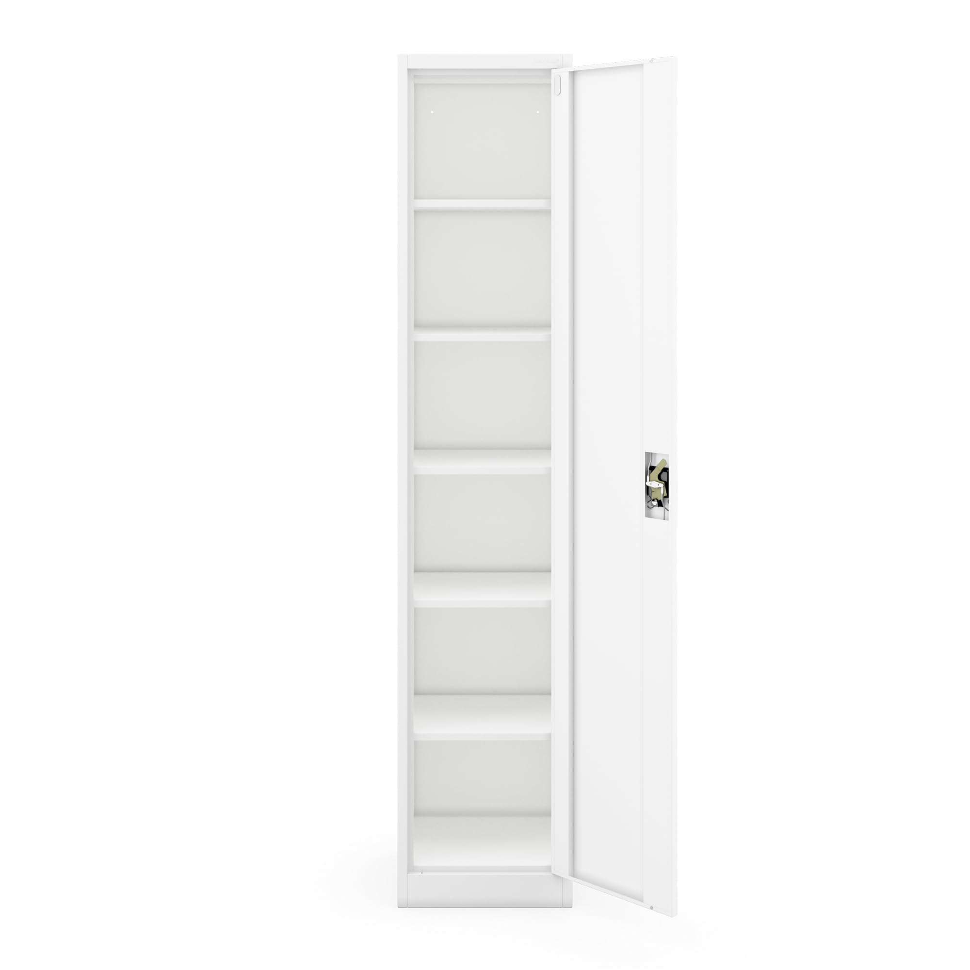 Jan Nowak Aktenschrank aus Metall abschließbar Alex 2200 220 x 45 x 40 cm Stahlschrank für Dokumente mit 5 verstellbaren Fachböden Büroschrank Metallschrank Weiß
