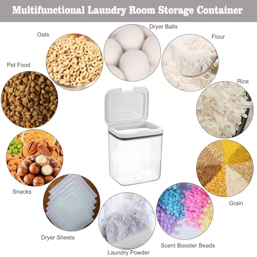 Support dosettes de lavage et perles de parfum avec récipient lessive transparent 2L - 8