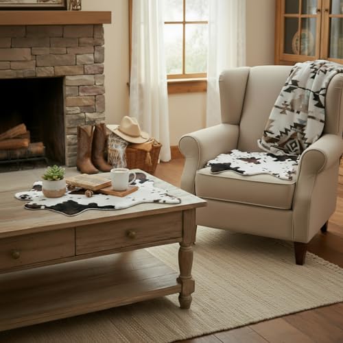 Tapete Mini Faux Cowhide 20x16 pulg Pack x2 miniatura 5