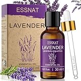 ESSNAT Olio Essenziale Lavanda 30 ml – olio essenziale di lavanda 100% naturale, da Lavandula angustifolia, ideale per aromaterapia, diffusore di oli essenziali, massaggi e progetti fai da te