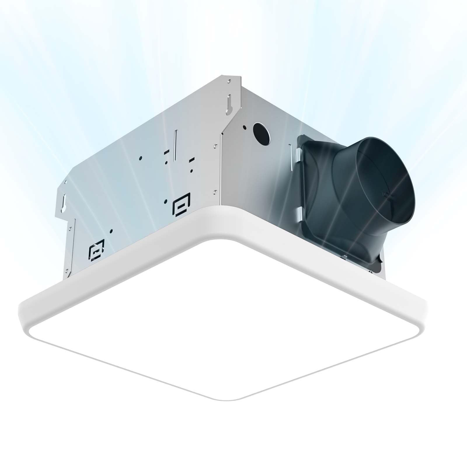 Photo 1 of Fitop Bathroom Exhaust Fan with Light, Ultra Quiet 100 CFM Ceiling Vent Fan for Shower Bathrooms, 1.0 Sones, 1300LM LED Light with Nightlight & 3CCT, No Attic Access Install, ETL & FCC Listed–White
