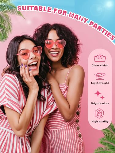 12 pairs heart shaped sunglasses for women colorful glasses fun trendy transparent heart sunglasses party favor pink