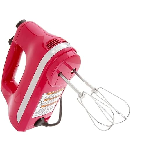 KitchenAid KHM926QCB 9-Speed Digital Hand Mixer with Turbo Beater II Accessories and Pro Whisk - Cranberry (Renewed)