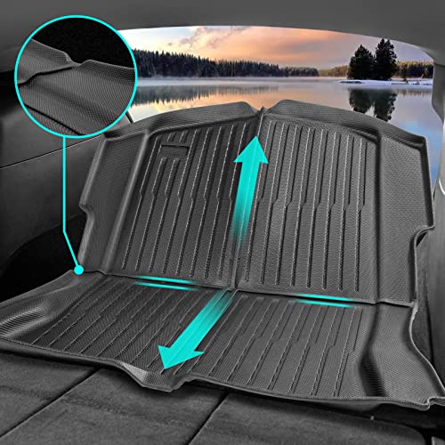 Spurtar For Tesla Model 3 Trunk Mat 2017-2023, 3D Rear Car Floor Mats For Tesla Model 3 2017 2018 2019 2020 2021 2022 2023, All Weather Tpe Cargo Liners, Heavy Duty Cargo Mat Fit For Tesla 5 Seater #TOP4