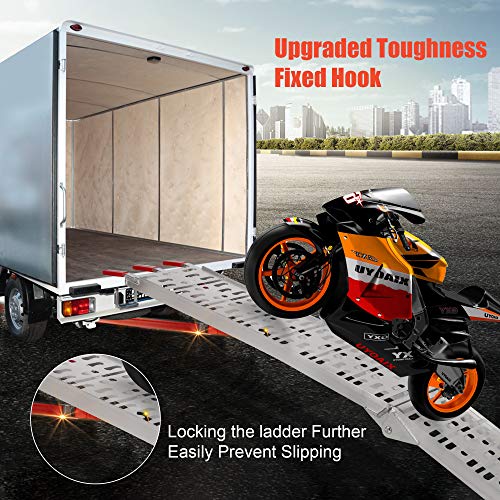 2 Pc 7.5’ Folding Pickup Truck Aluminum Ramps, 1500 Lbs Powersports Loading Ramps, Ramp For Trucks, Lightweight Portable For Atv Utv Bike Trailer Lawn Mover Motorcycle Pickup #TOP5
