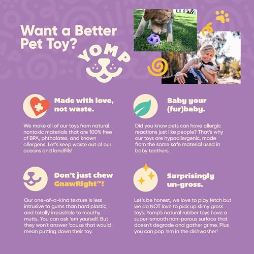 Yomp HeliRing MAX Dog Toy &ndash; Durable Hollow Ball with Zany Bounce, Tug & Fetch, Dishwasher Safe for Easy Cleaning