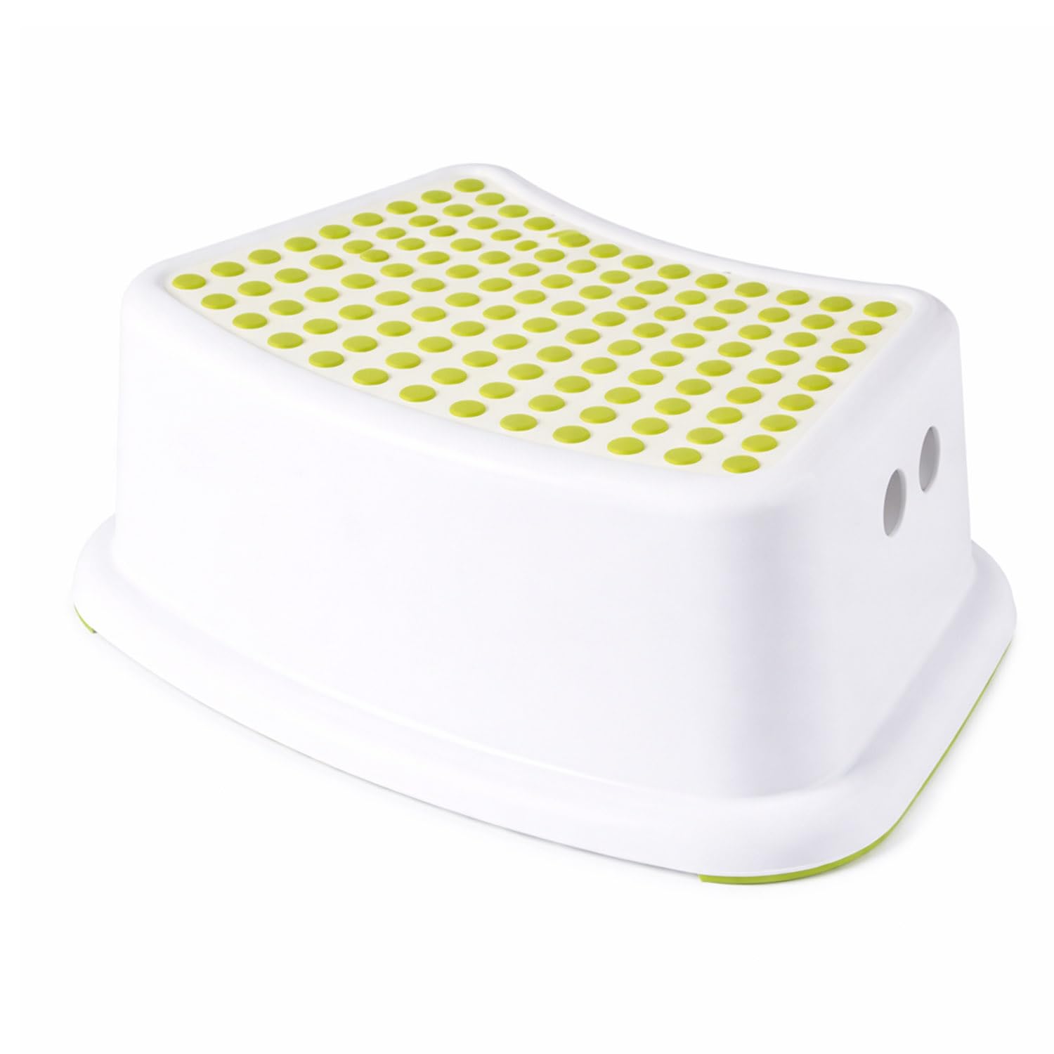 Thrink Toddler Step Stool, Non-Slip Kids Bathroom Stool with Anti Slip Feet, Strong PP Plastic Booster Step with Side Handles, Ideal for Toilet Training, Sink & Kitchen Helper, Green