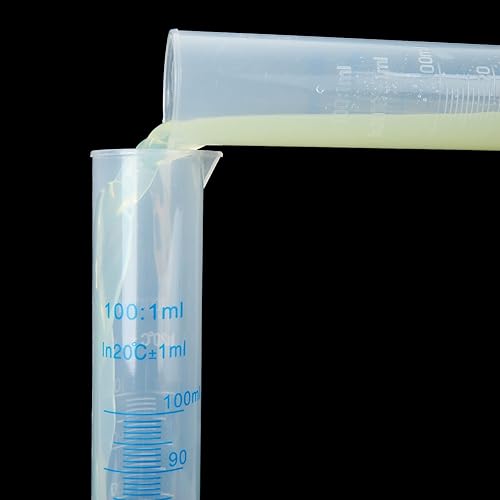 Miniatura 3 de ZOEYES Paquete de 10 cilindros graduados de plástico de 3.4 fl oz, cilindro de medición transparente, tubo de ensayo de laboratorio, 2 líneas de