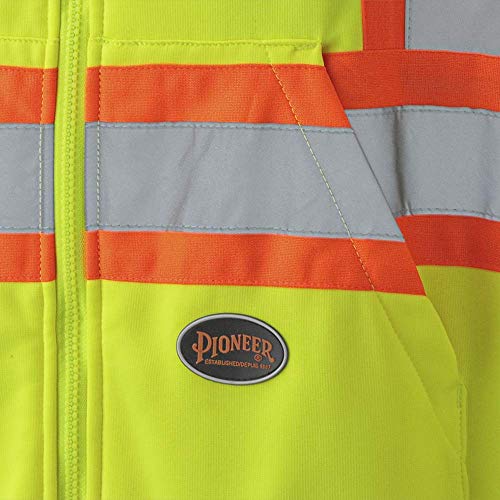 Pioneer High Visibility, Ultra Reflective, Zip-Style Micro Fleece Hoodie With 2 Front Slash Pockets And Detachable Drawstring Hood, Reflective Tape, Yellow/Green, 2Xl, V1060560U-2Xl #TOP5