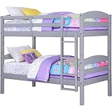Mainstay Better Homes and Gardens Leighton Twin Over Twin Wood Bunk Bed, Gray