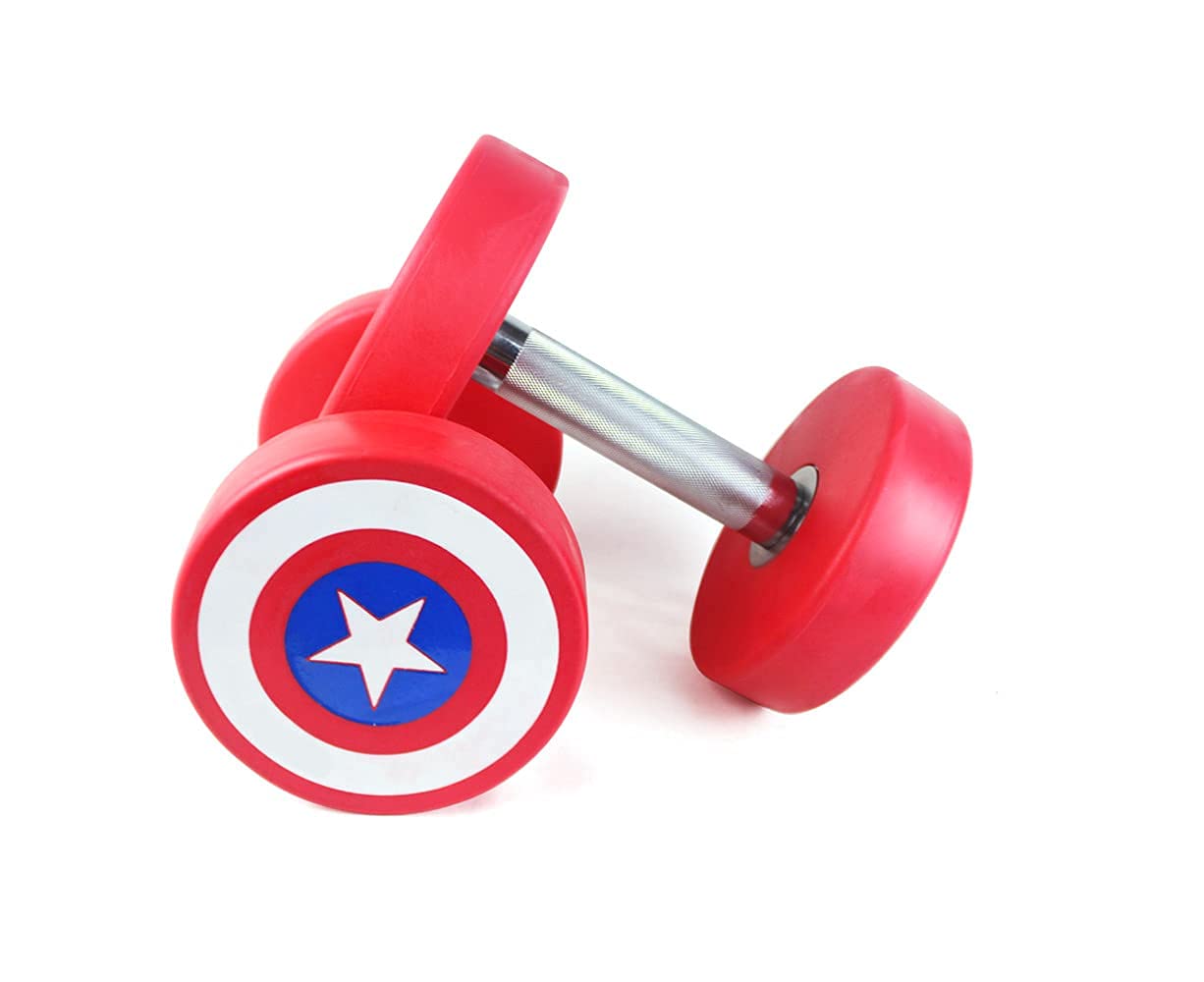 Kizlo Captain America Premium Rubber Coated Dumbbell 5 kg (Set of 2pcs of 2.5 kg Each) (B09BBHK36S) Amazon Price History, Amazon Price Tracker