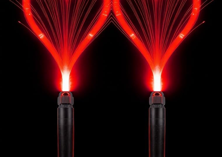 2PCS Fiber Optic Whip,Rechargeable LED Whip has 7 Colors 5 Light Mode sfor Dancing,Parties,Light Shows, Flow Perfect