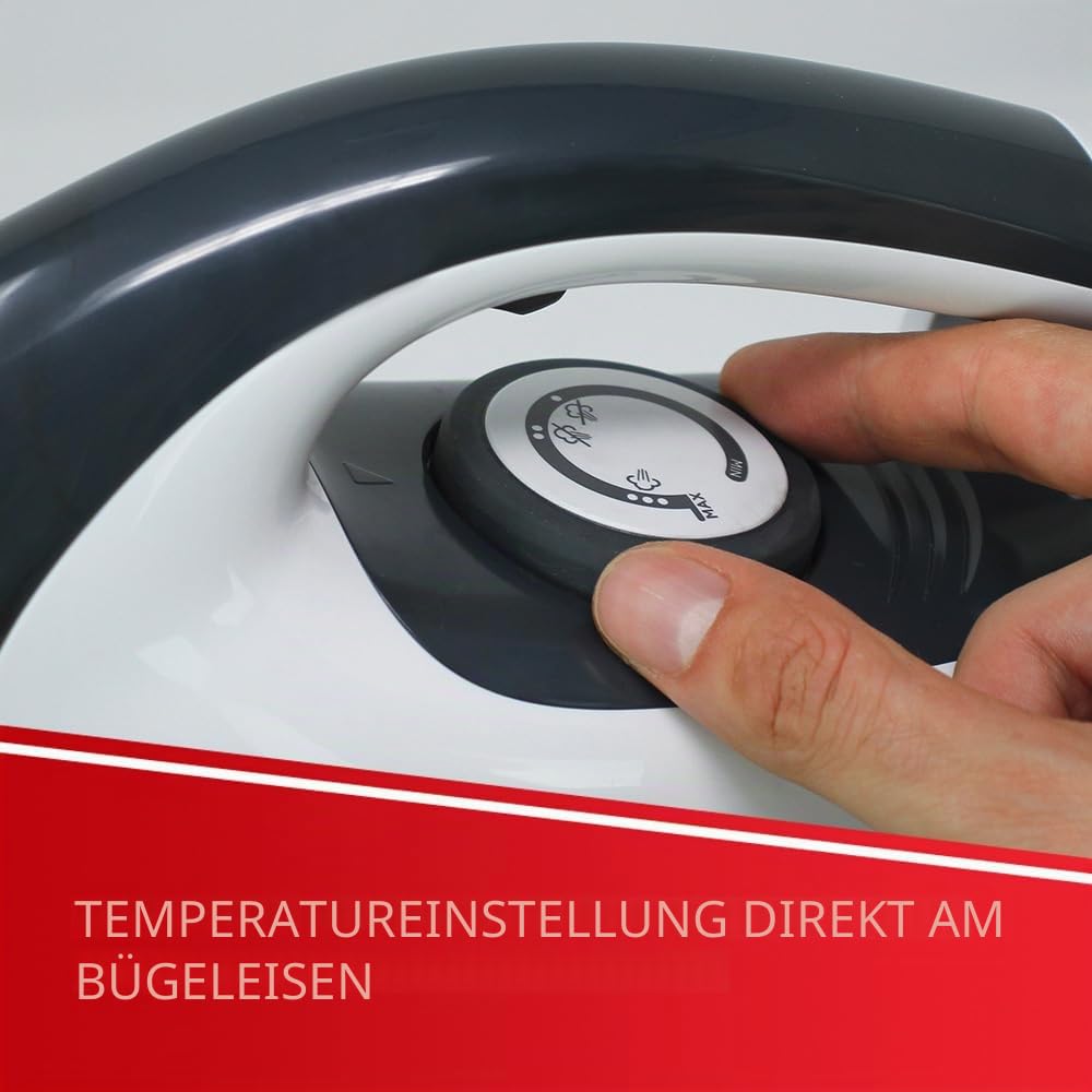 Polti Vaporella Simply VS10 12, Dampfbügeleisen mit herausnehmbarem 1,5-Liter-Wassertank, max. Pumpe 6,5 bar, Leistung 2200 W, ECO-Funktion, Grau und Weiß