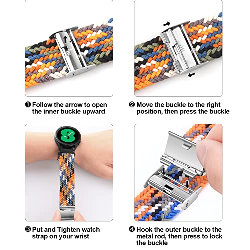 Image of XMUXI 20mm Braided Watch Straps Compatible with Samsung Galaxy Watch 6 Classic Strap 43mm 47mm /Galaxy Watch 7 6 5 4 Nylon Solo Loop Replacement Watch Band for Amazfit GTS 4 (No Watch)
