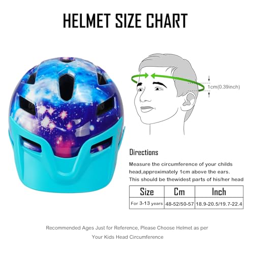 Image of Kids Helmet, Exclusky Kids Bike Helmet Adjustable Safety Lightweight Children Bicycle Helmet for Kids Skating Cycling Scooter Boys and Girls Bicycle Helmets Ages 5-8-14
