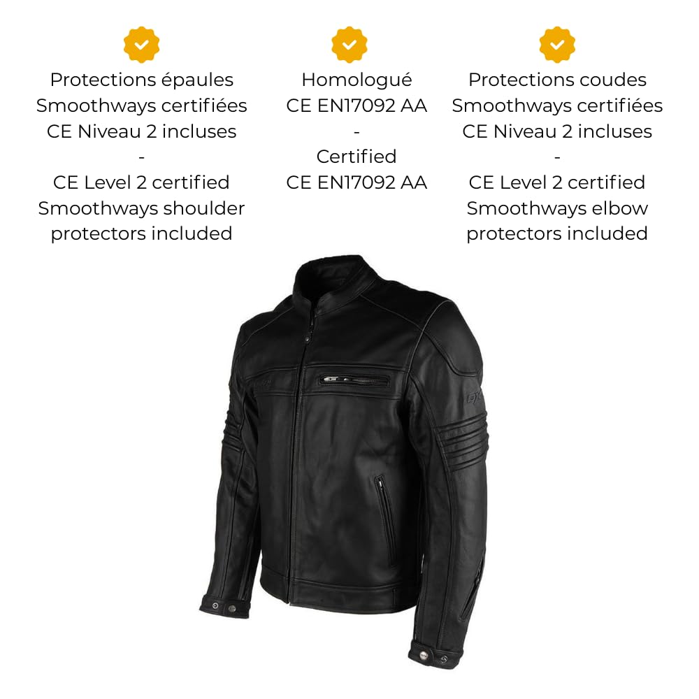 Blouson Moto DEAN homme Homologué EN17092 AA Toutes saisons M