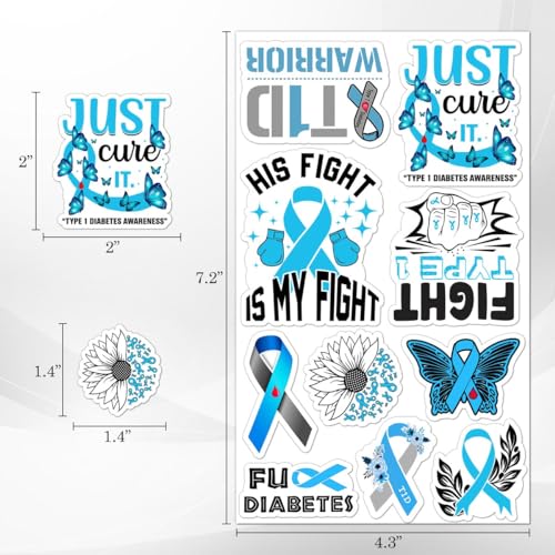 Calcomanías de diabetes tipo 1 impermeables de vinilo para personalizar termos y laptops 5
