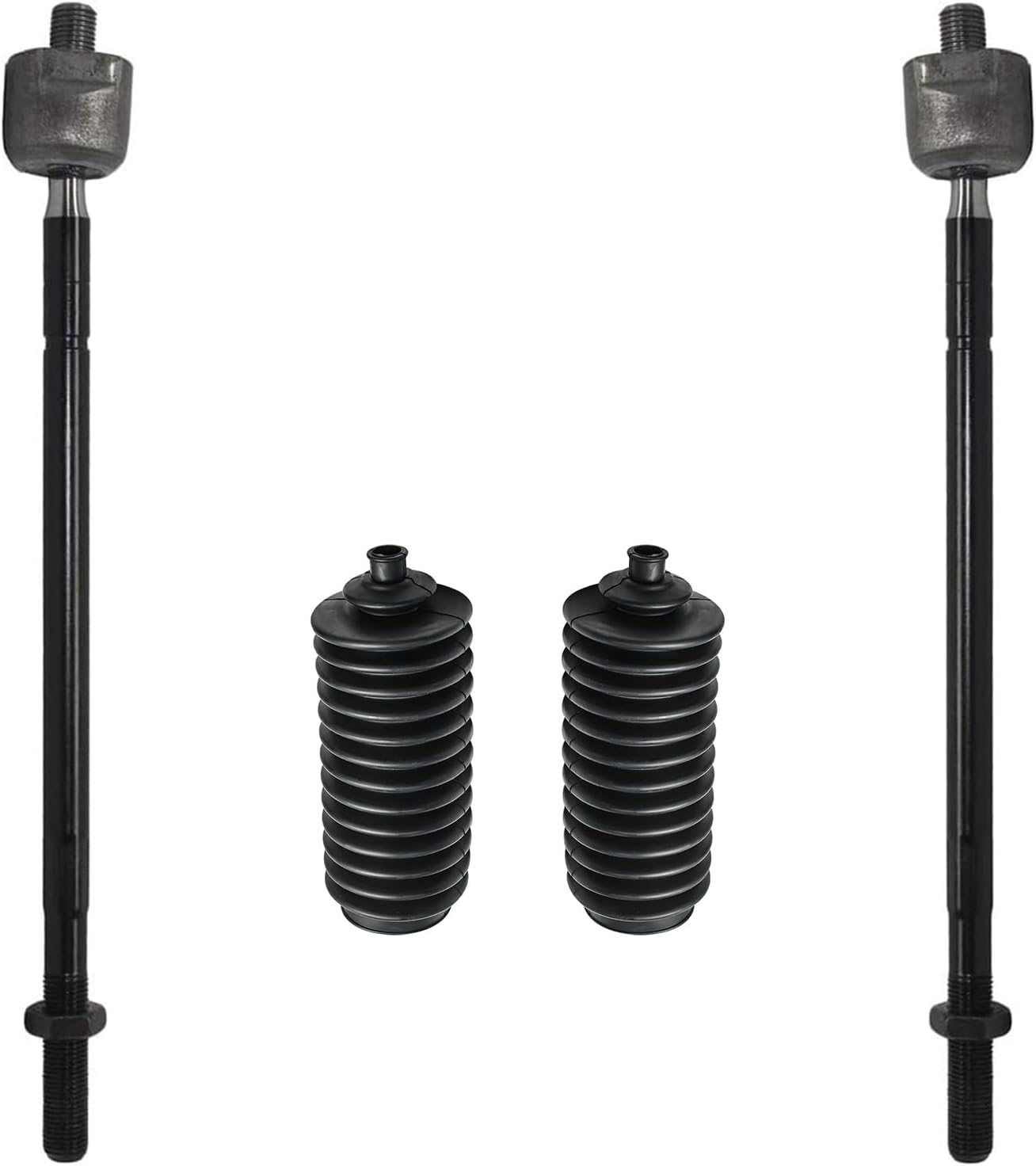 Detroit Axle - Front Tie Rods Boots for Toyota 1993-1997 Corolla 1993-1996 Geo Prizm, 2 Inner Tie Rod End Links 2 Rack and Pinion Tie Rod Boots 1994 1995 Replacement