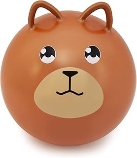 B4E Kids Space Hopper | Inflatable Space Hopper For Children Aged 3 Years and Above | 40cm x 40cm Animal Space Hopper For Kids | Jump and Bounce Space Hopper with Assorted Designs (Bear)