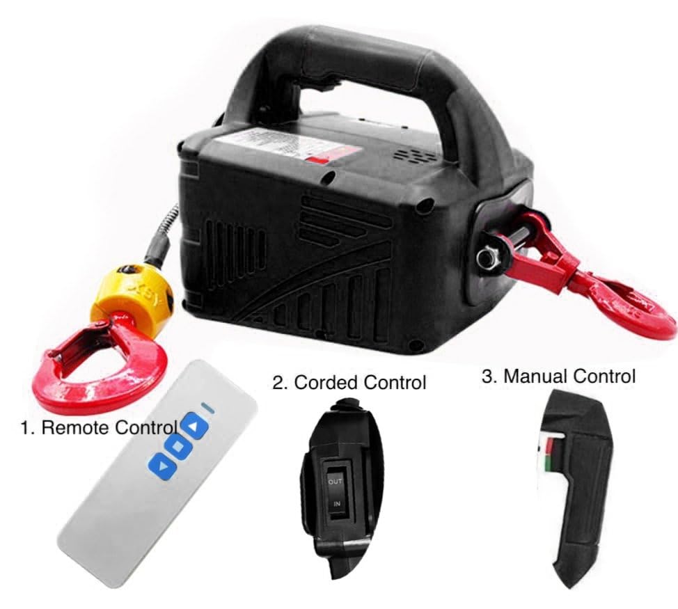 1100LBS Capacity Electric Hoist – 1500W Motor, 110V, With Remote & Wired Control, 25ft Lift, No Coasting