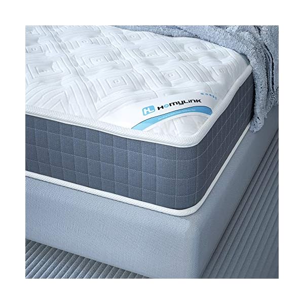 HomyLink Mattress Pocket Spring Memory Foam Mattresses Single Double 9-Zone Orthopaedic 23.5cm Height 3FT 4FT6