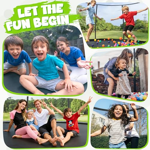 Image of JELENS Trampoline 8FT 10FT 12FT 14FT 15FT 16FT, Recreational Trampolines with Enclosure Net, Outdoor Anti-Rust Trampolines for Kids and Adults, ASTM Approved