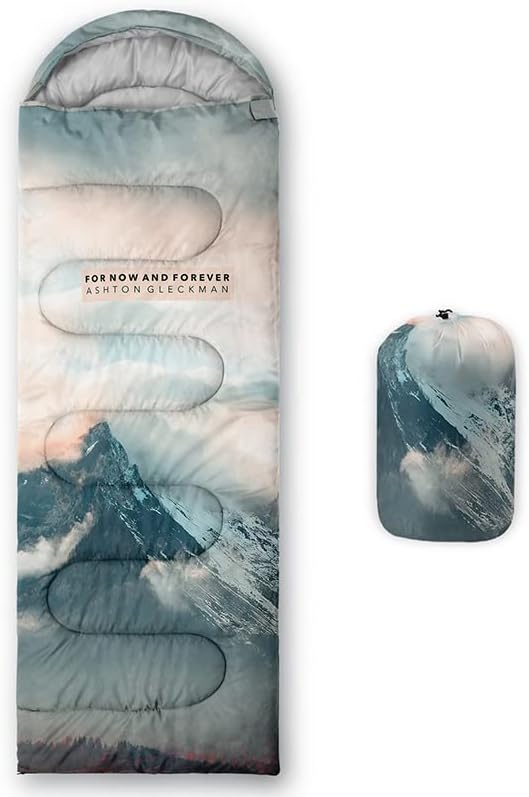 Vista 25 de Saco de dormir para adultos y niños, furgoneta de campamento de montaña verde, ligero, cálido, portátil, para interiores y exteriores, impermeable